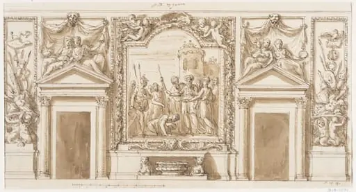 Design for the lower wall of the Great Hall at Moor Park, Hertfordshire