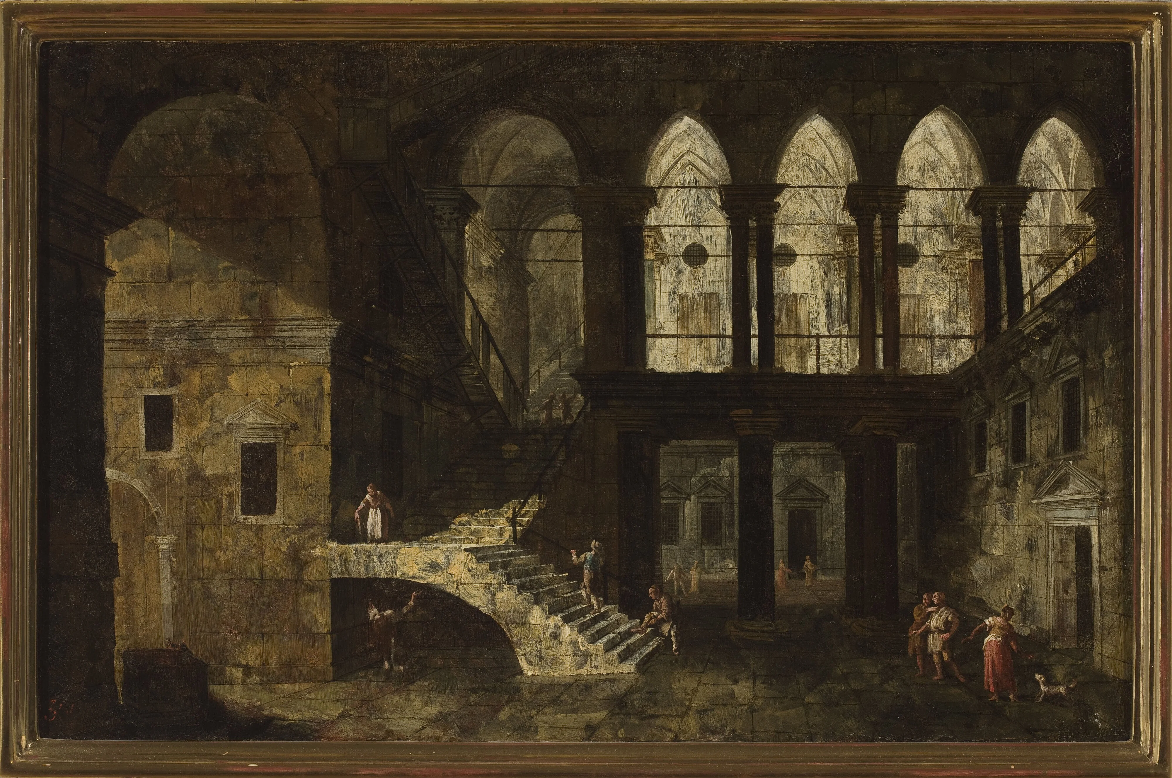 Architectural fantasy featuring a palace courtyard