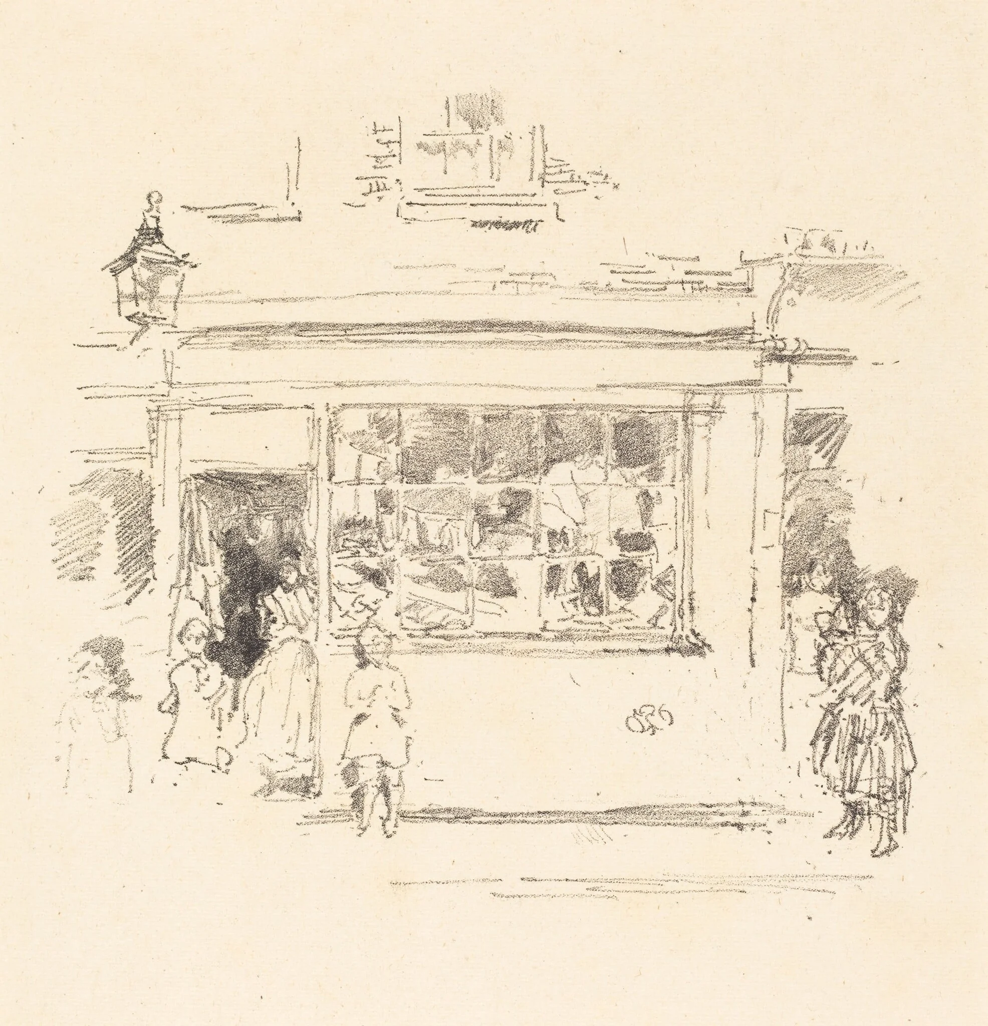 Drury Lane Rags, by James McNeill Whistler, ink, 1888