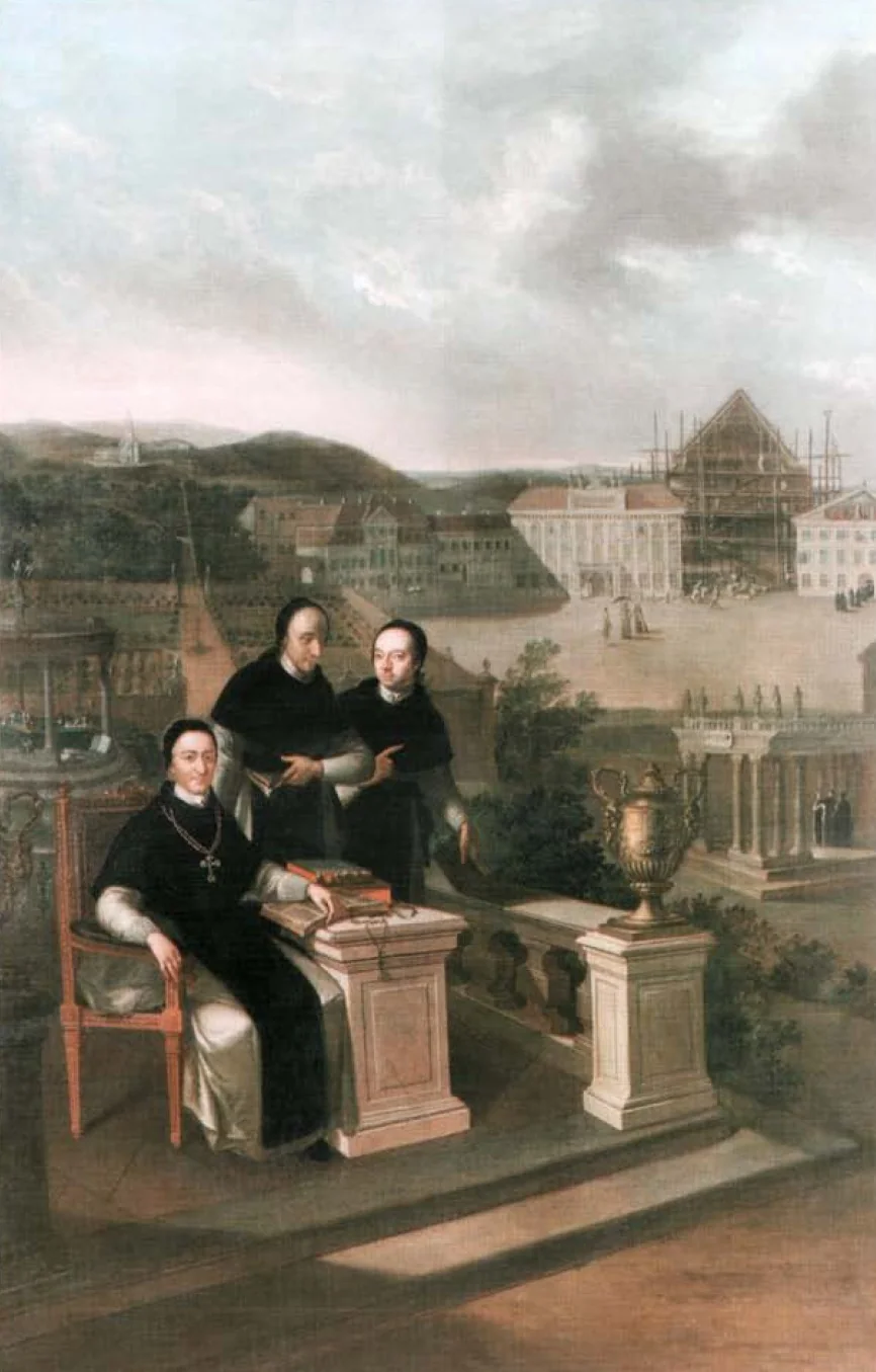 Abbot Marian Reuter and the Lyceum at Szombathely, by Stephan Dorfmeister, oil, 1798