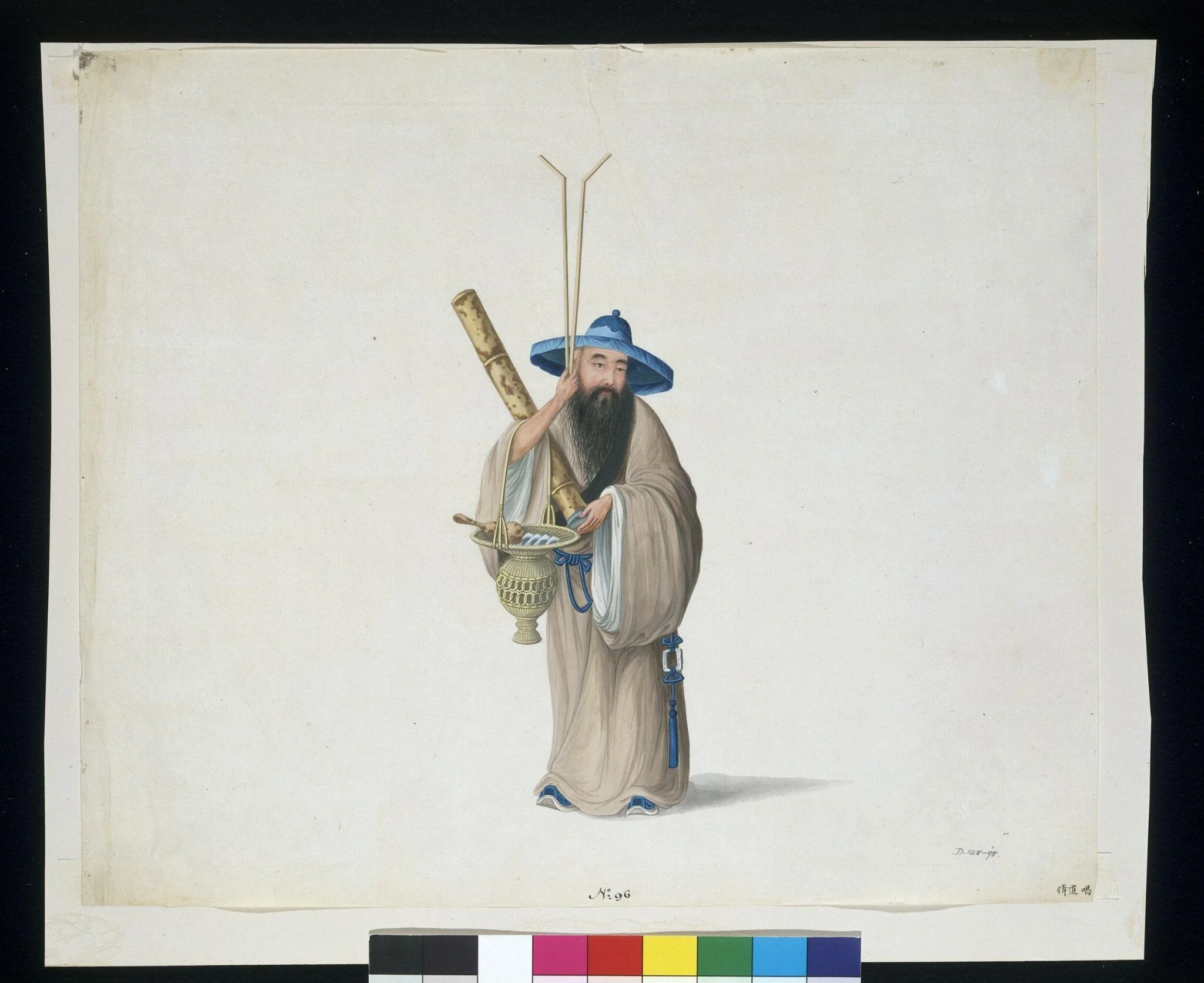 An Itinerant Daoist Priest, by Puqua, paint, 1790