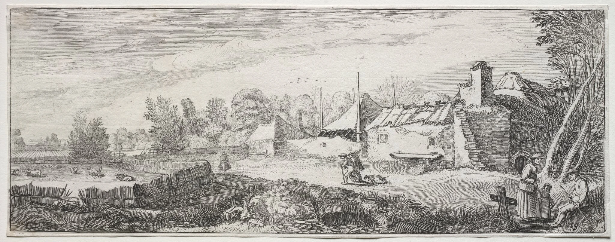 Some Pleasing Landscapes and Ruins of Ancient Monuments: Dilapidated Farm, by Jan van de Velde, 1615