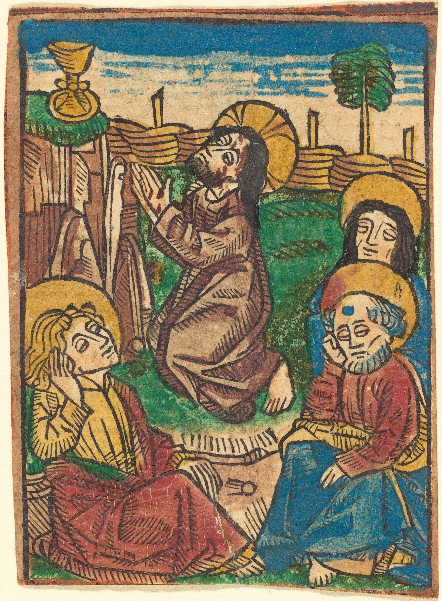The Agony in the Garden, by German 15th Century, ink, 1490