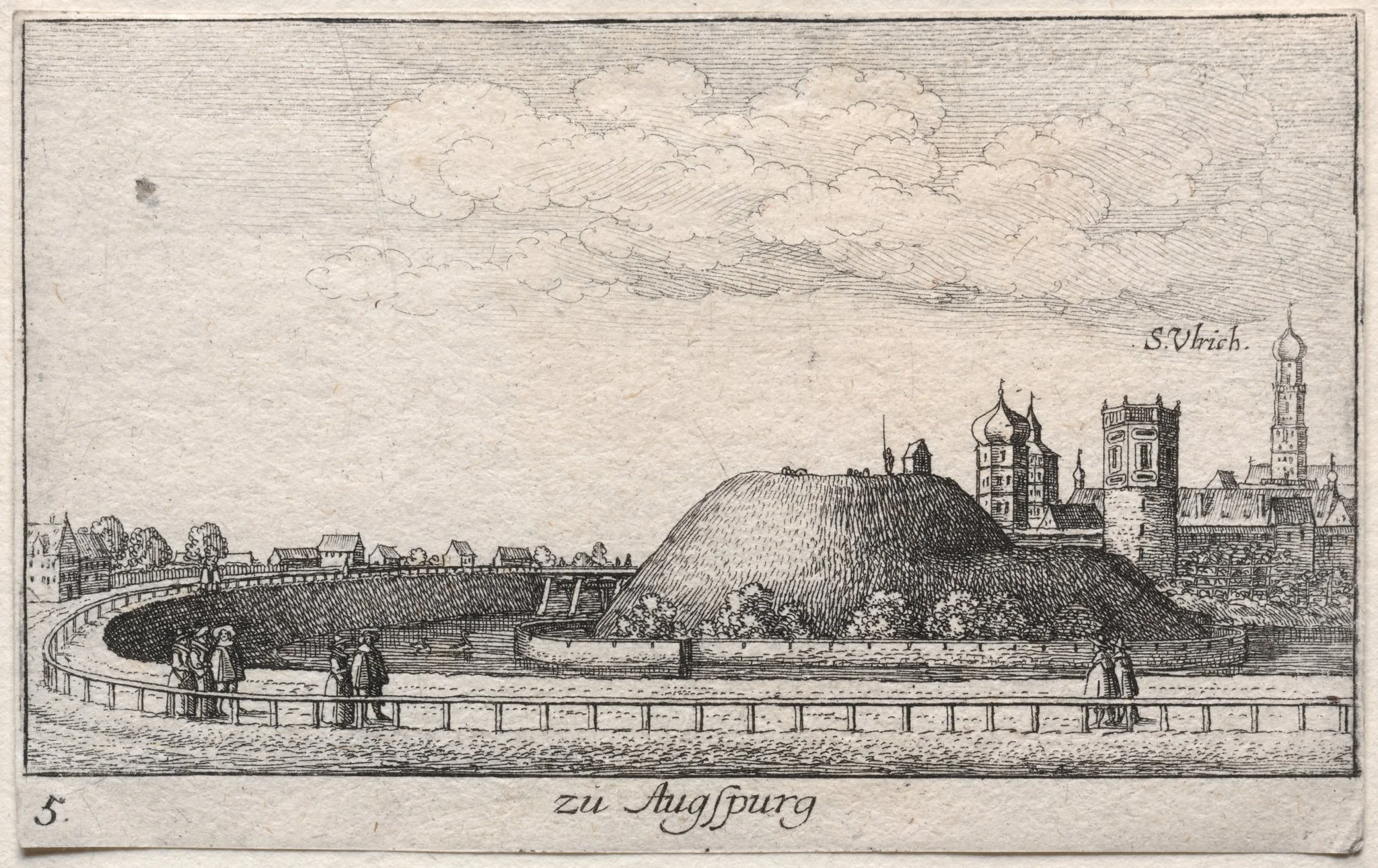 Amoenissimae aliquot locorvm...: Plate 5, Augsburg, by Wenceslaus Hollar, 1635