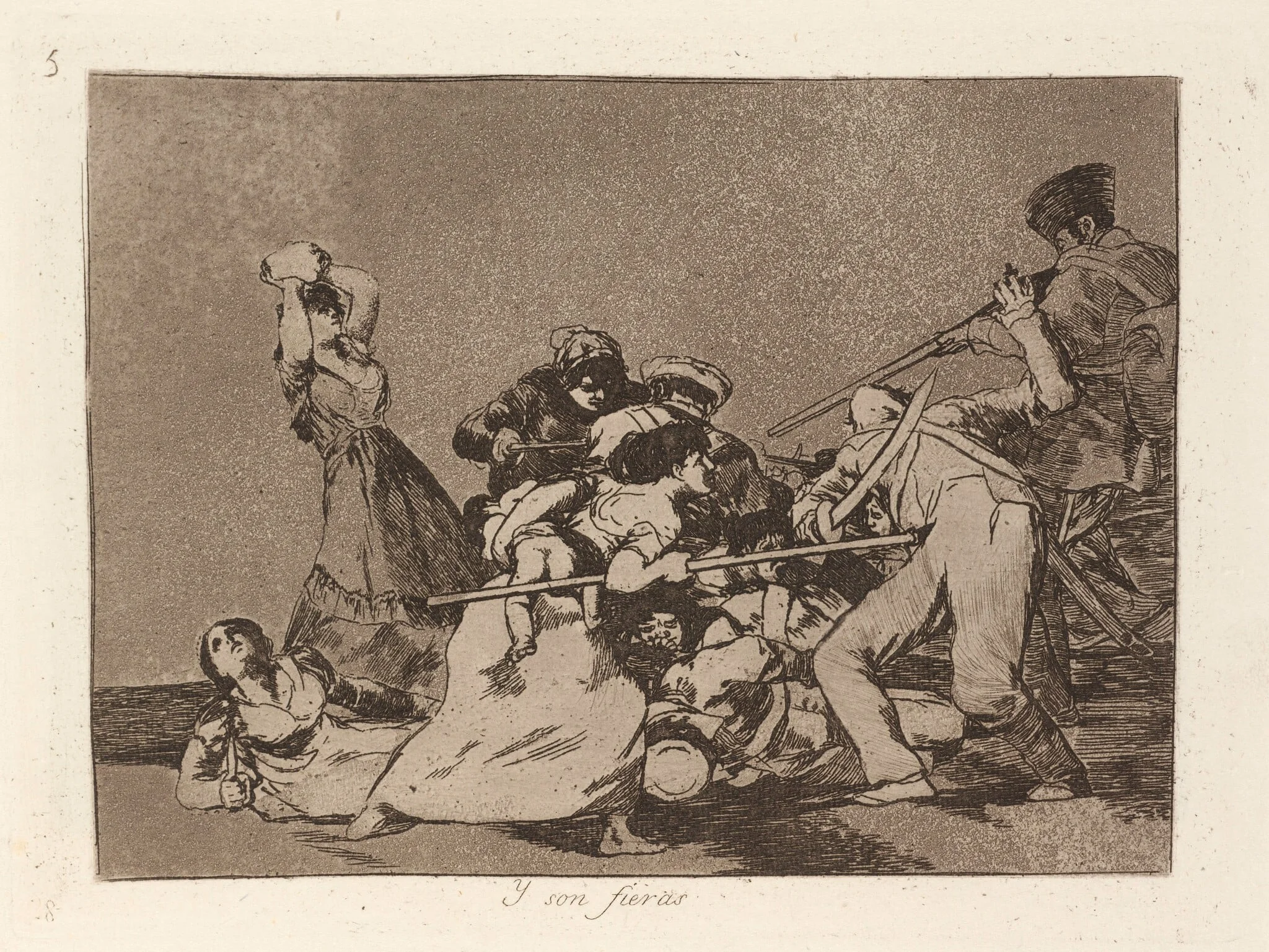 Y son fieras (And They Are Like Wild Beasts), by Francisco Goya, ink, 1863