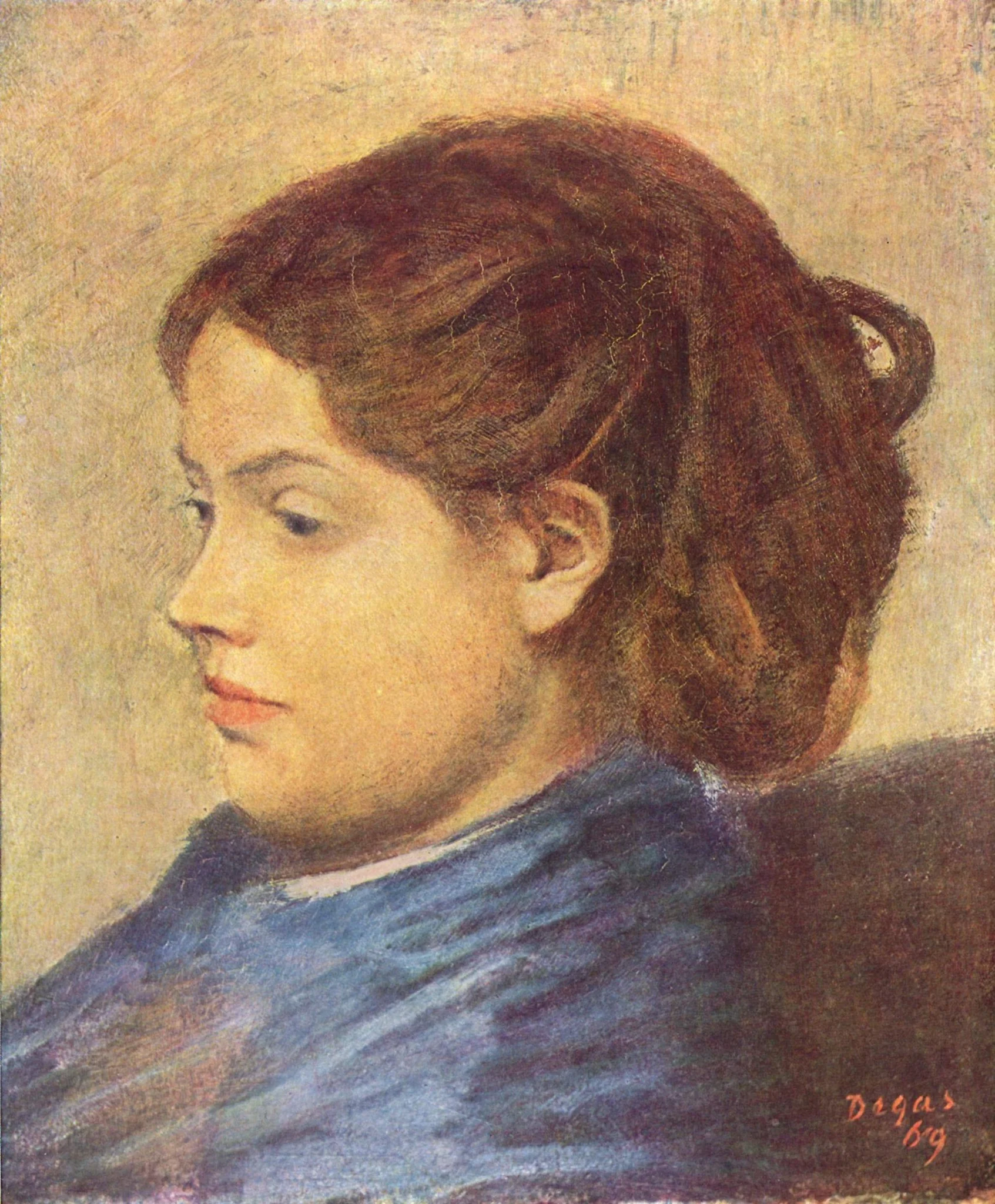 Portrait de Emma Dobigny, by Edgar Degas, oil, 1869