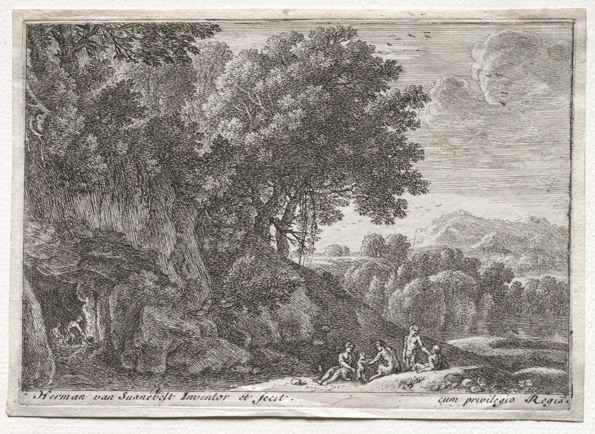 Landscape with Satyrs, by Herman van Swanevelt, 1639