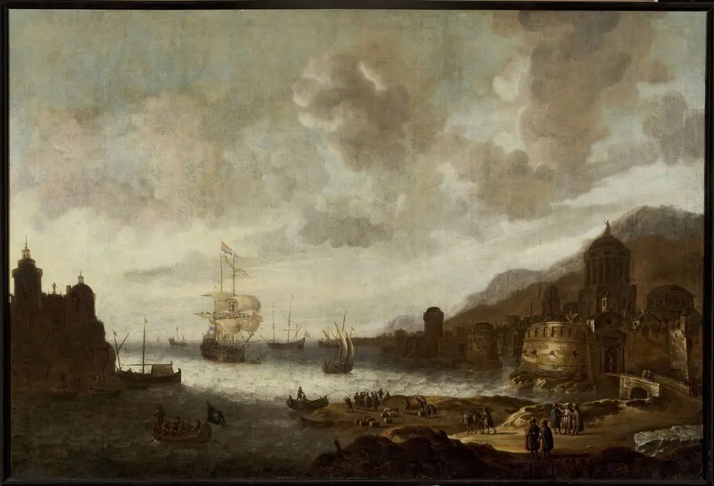 Dutch ship in an exotic port