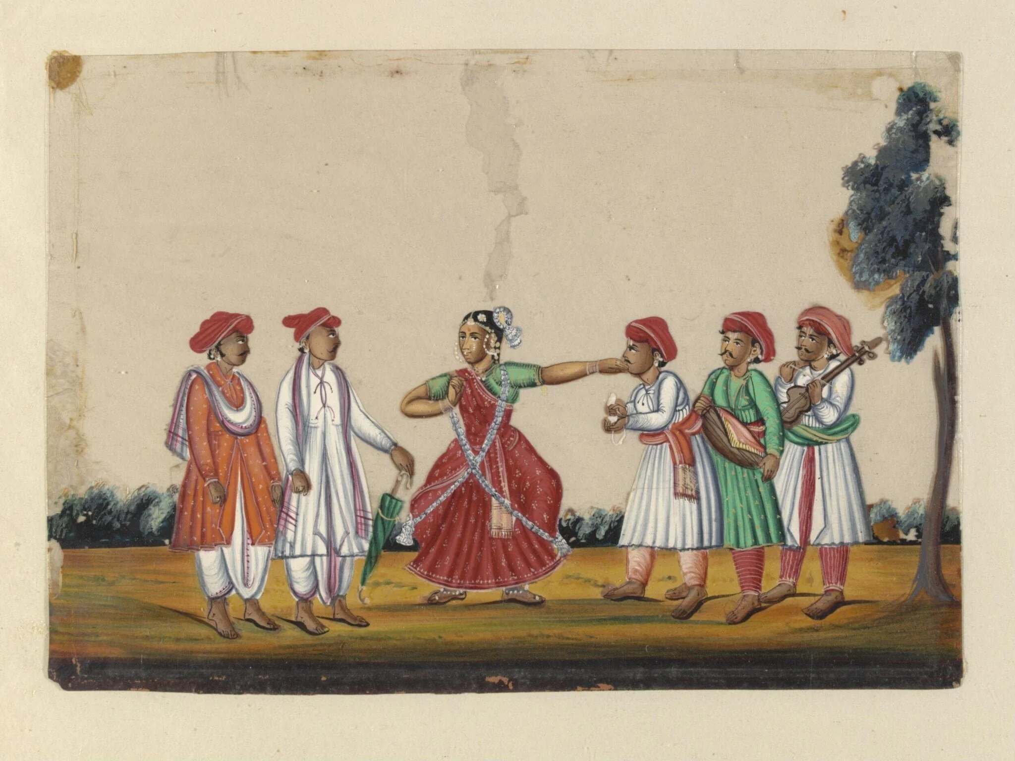 A dancing-girl with musicians