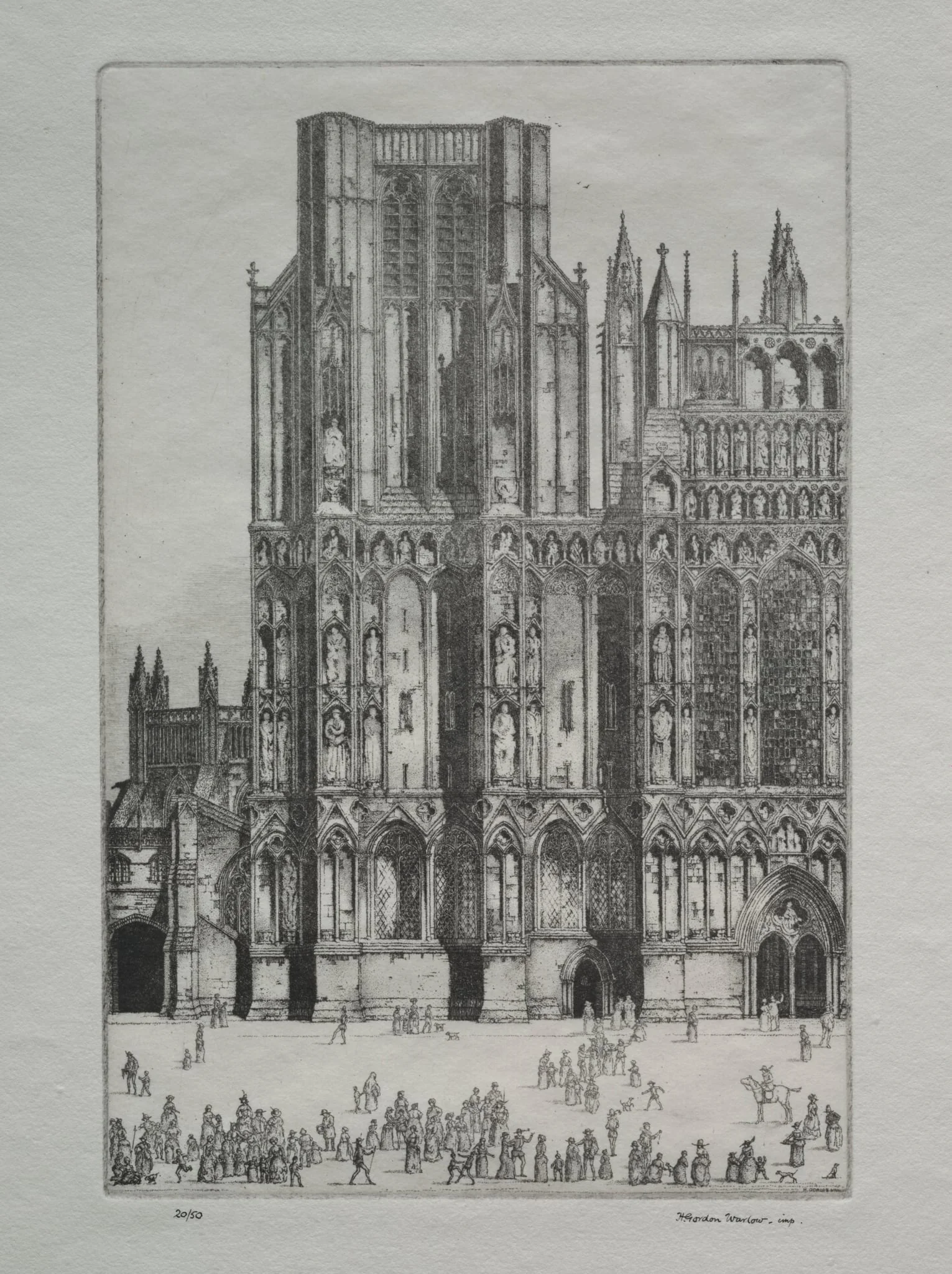 Wells Cathedral, by Herbert Gordon Warlow, 1923