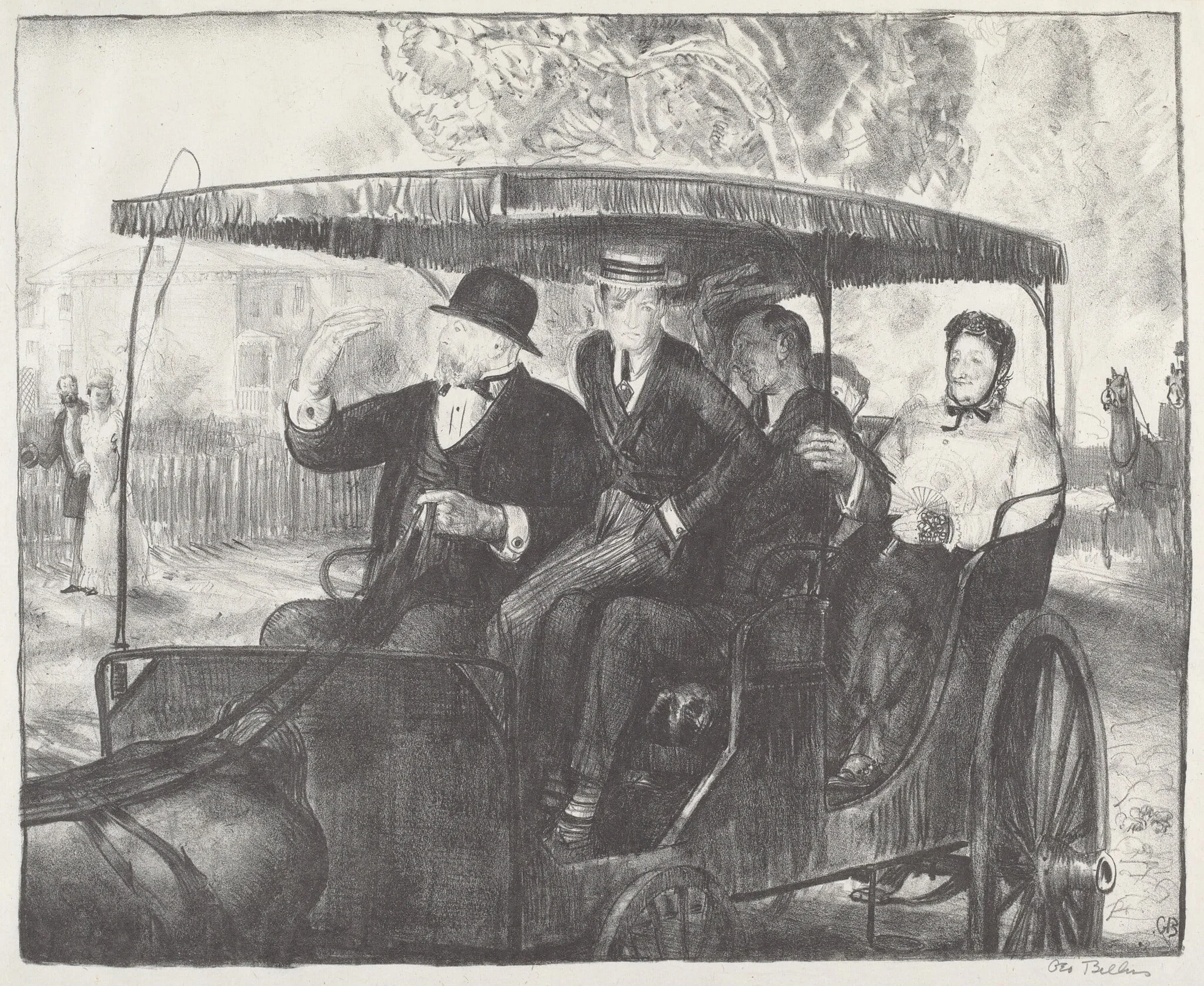 Sunday 1897, by George Bellows, ink, 1921
