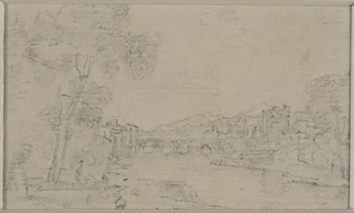 River Scene with barges