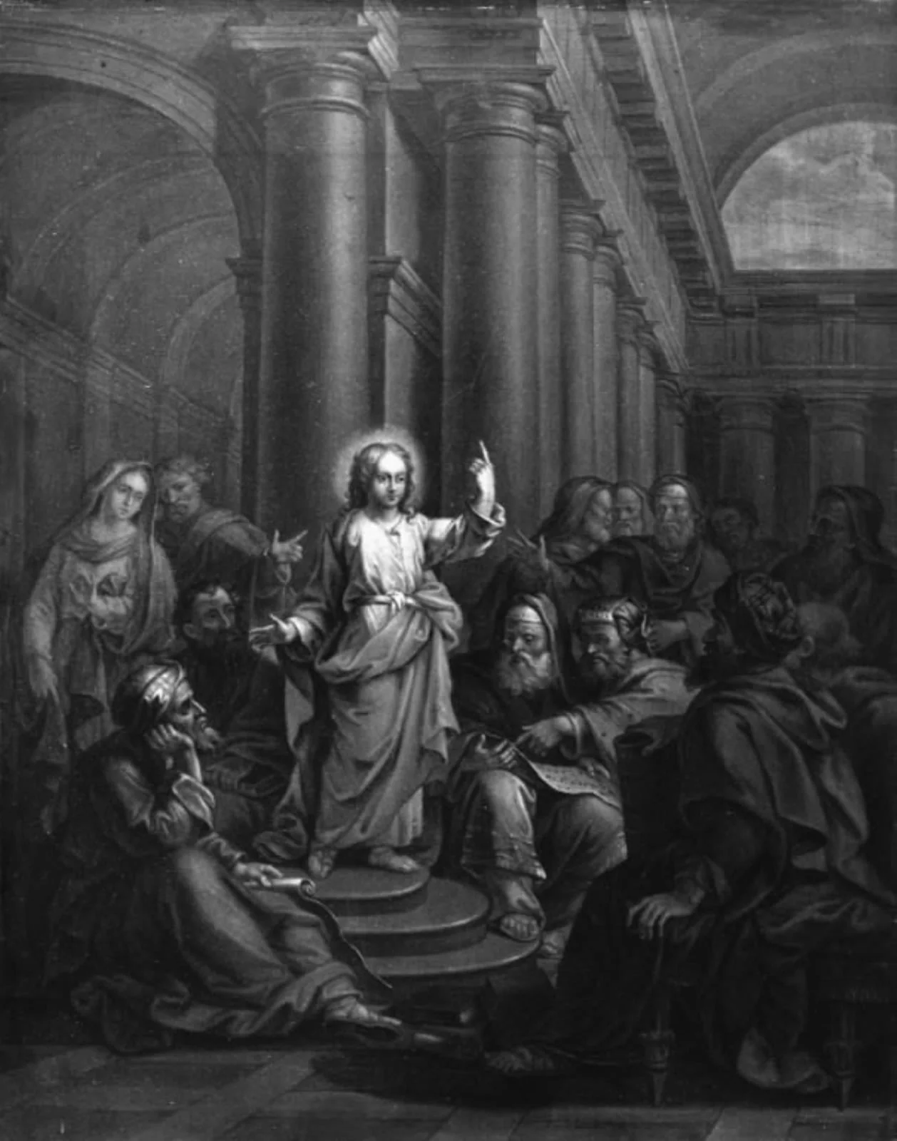 Kristus i templet, by Unknown, 1829