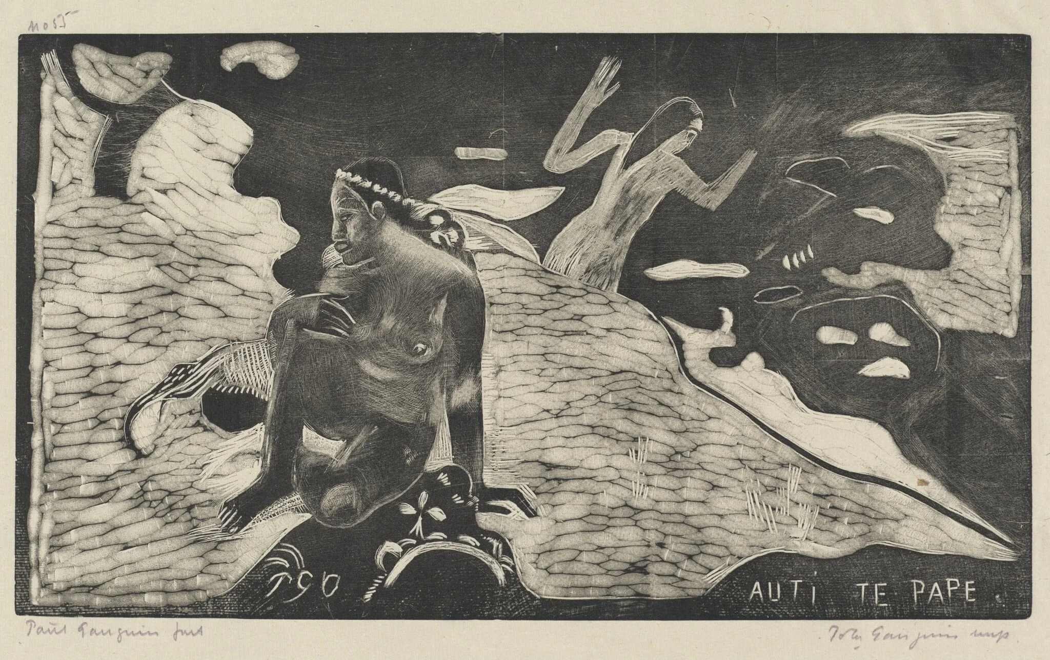 Auti te Pape (Women at the River), by Paul Gauguin, ink, 1894
