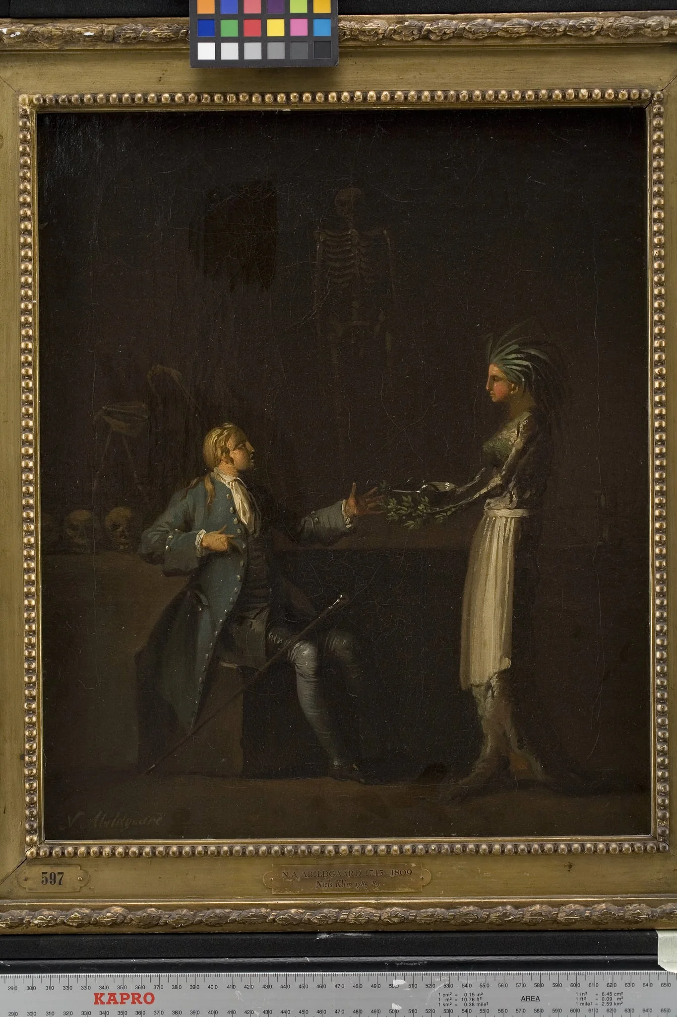 The Doctor´s Wife Reveals her Husband´s Intention of Anatomising Niels Klim, by Unknown, 1786