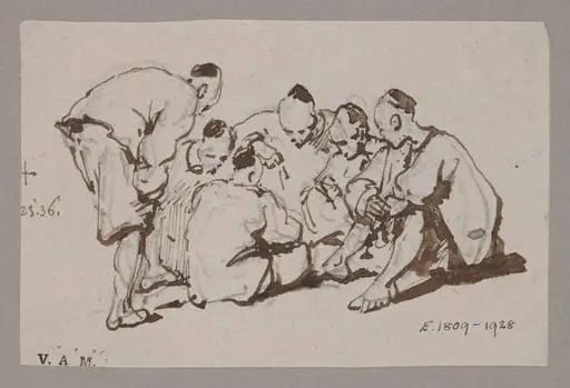 A group of six Chinese figures