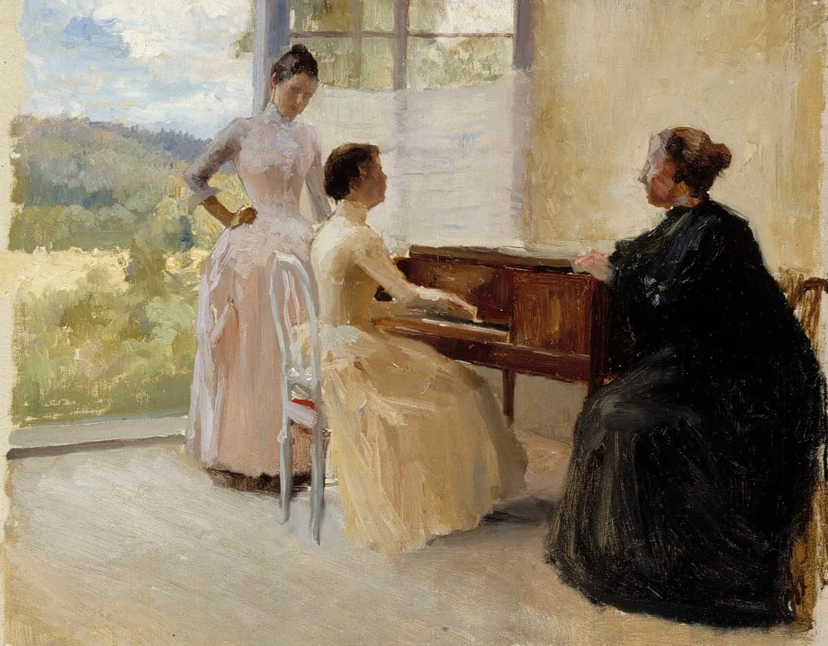 Haikon salongissa, harjoitelma, by Albert Edelfelt, unspecified, 1889