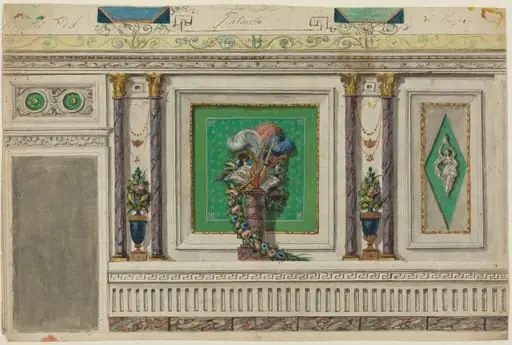 Design for a Wall of a Music Room [recto]