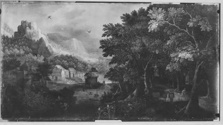 Mountain landscape with forest road
