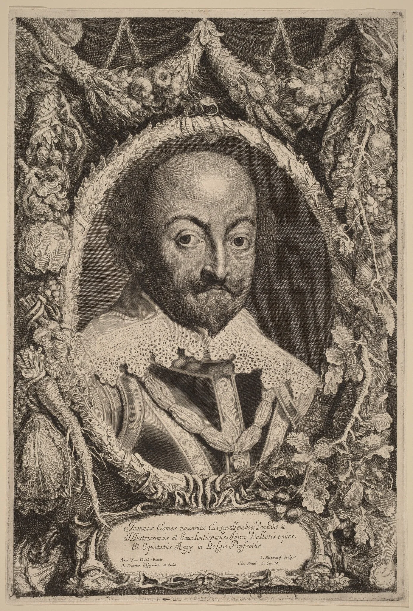 John, Count of Nassau, by Jonas Suyderhoff, ink, 1650