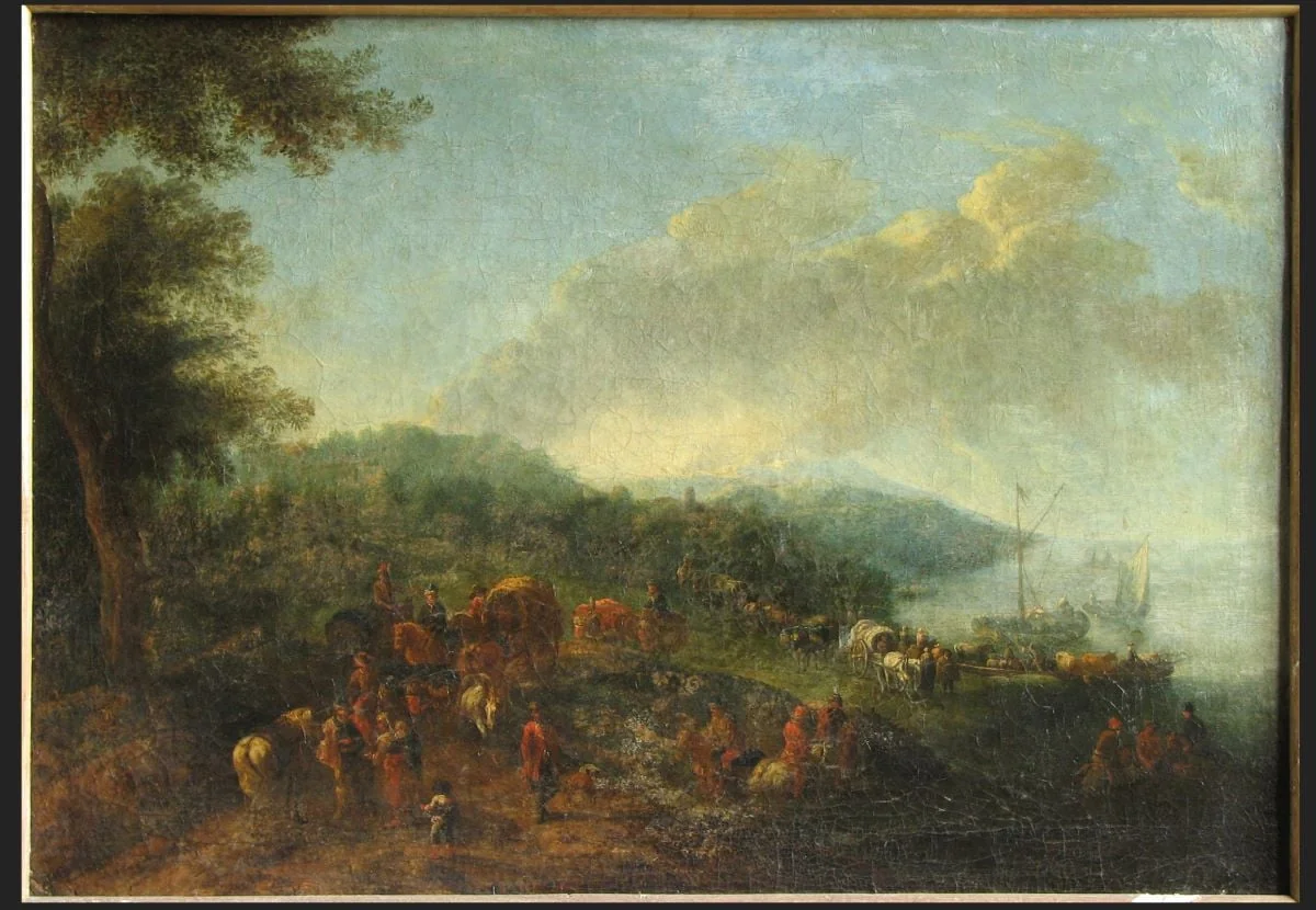 Peisaj la malul unui râu (în Reg. Inv.: Peisaj la malul mării), by anonim