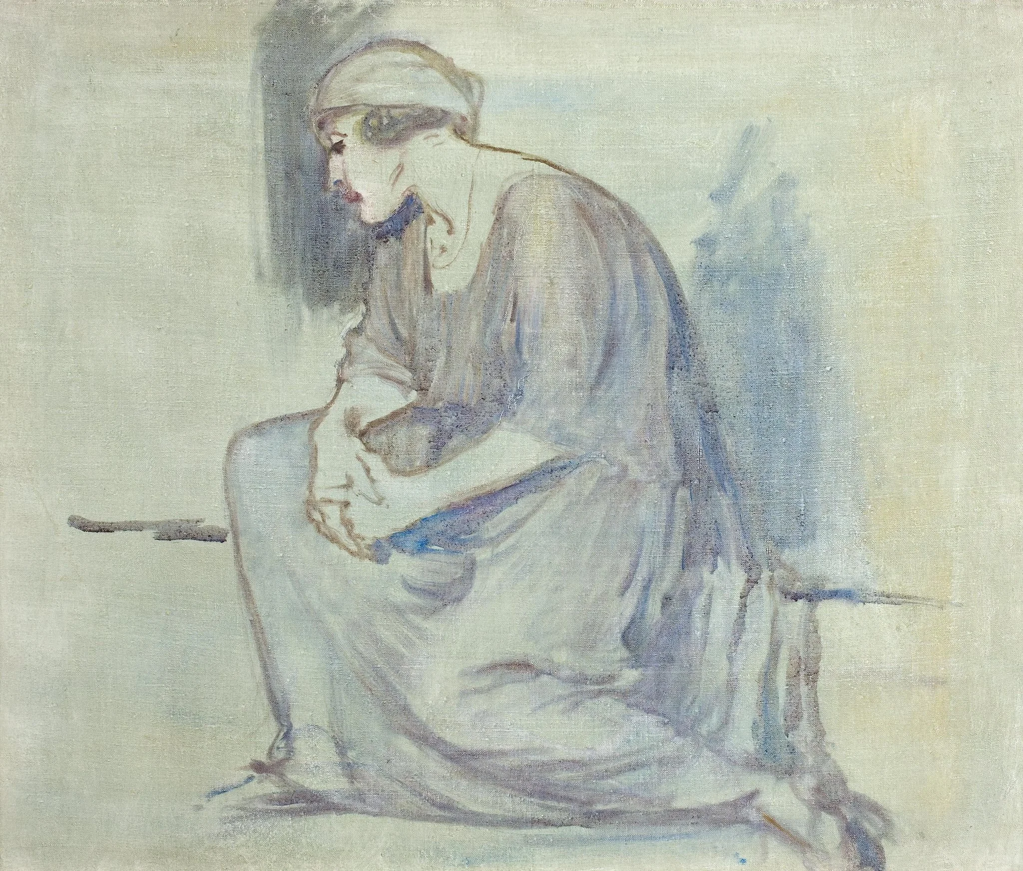 Maggie istuu, luonnos, by Venny Soldan-Brofeldt, 1913