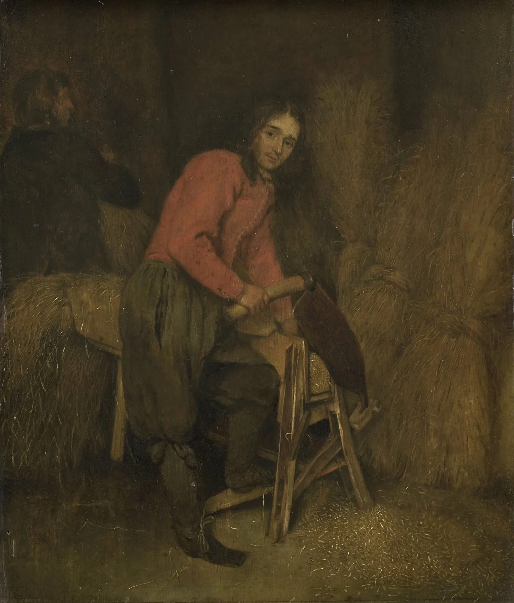 Trimming bales of hay, by Unknown, unspecified, 1672