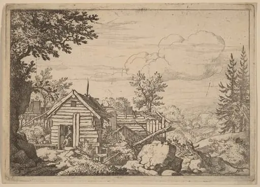 Two Men in the Doorway of a Hut