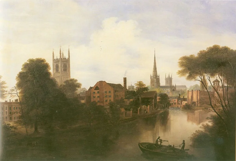 River Derwent from Exeter Bridge, by Robert Bradley, unspecified, 1850