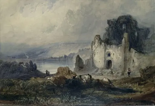 Ruined castle and lake