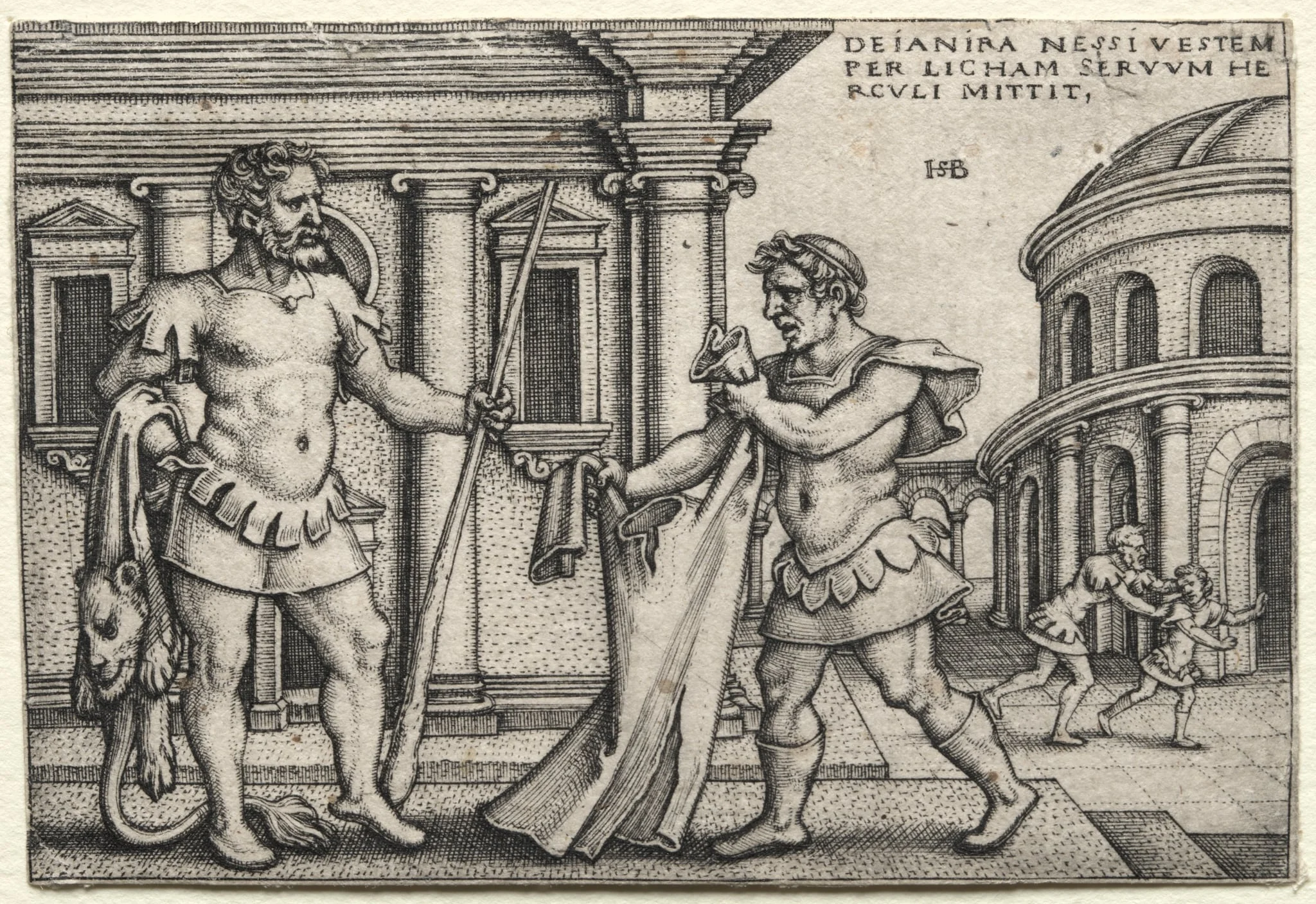 The Labors of Hercules: Hercules Receiving the Garment Steeped in Nessus's Blood, by Sebald Beham, 1542