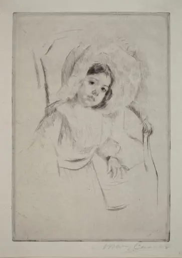 Margot in a Floppy Bonnet Leaning against a Chair