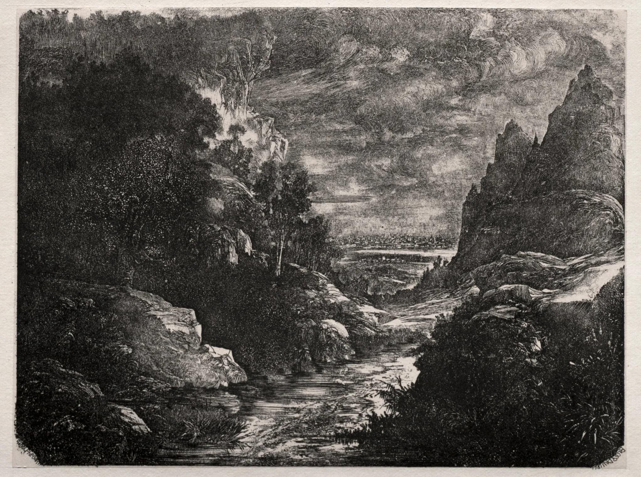The Mountain Stream, by Rodolphe Bresdin, 1871