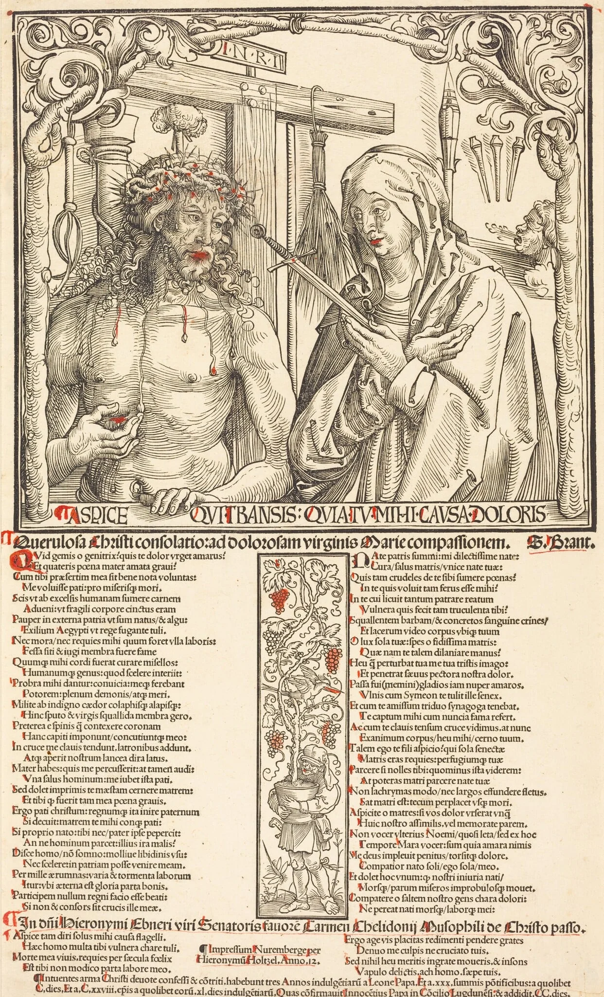 The Man of Sorrows and Mater Dolorosa, by Wolf Traut, ink, 1512