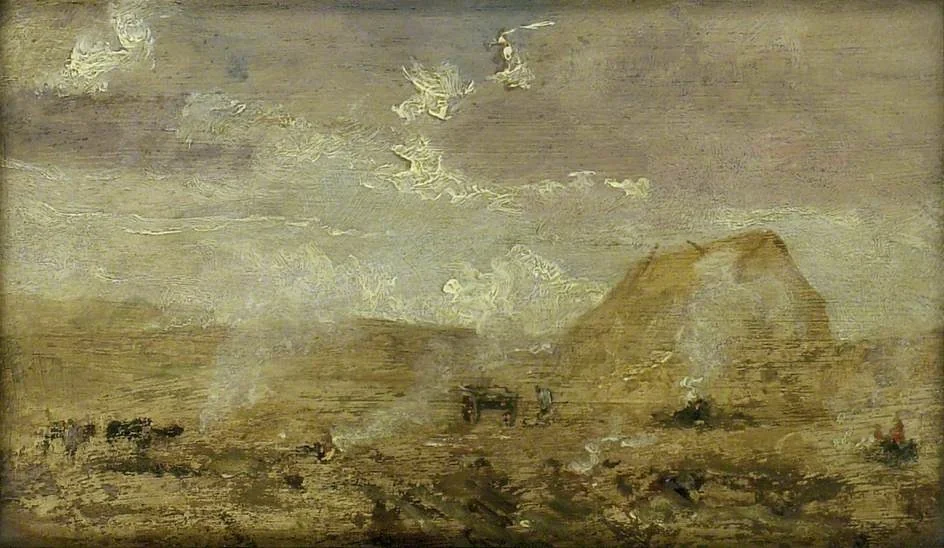 Landscape with Haystack, by Thomas Churchyard, oil, 1841