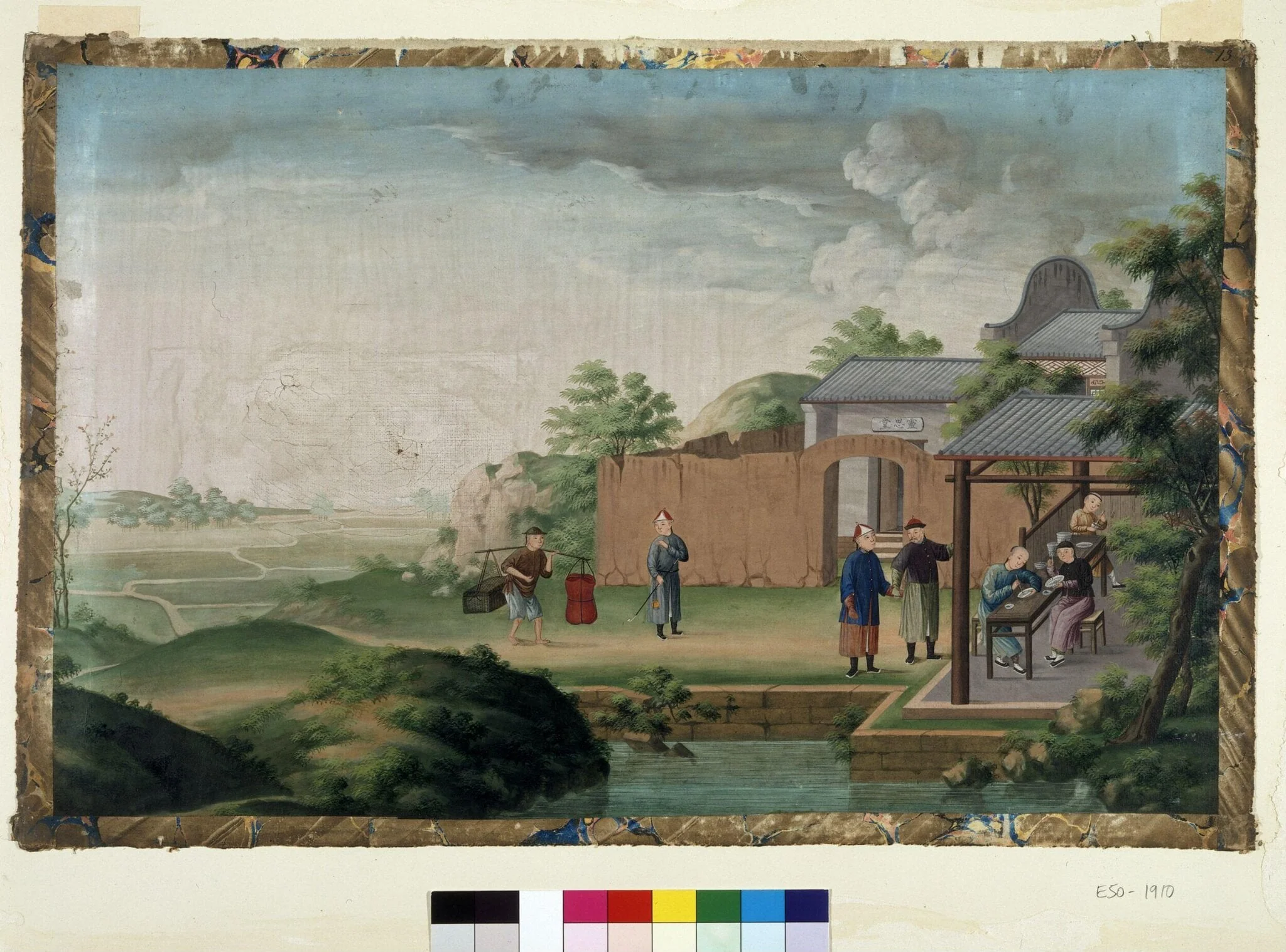 Potters Painting in Underglaze Blue, by Unknown, watercolor, 1780
