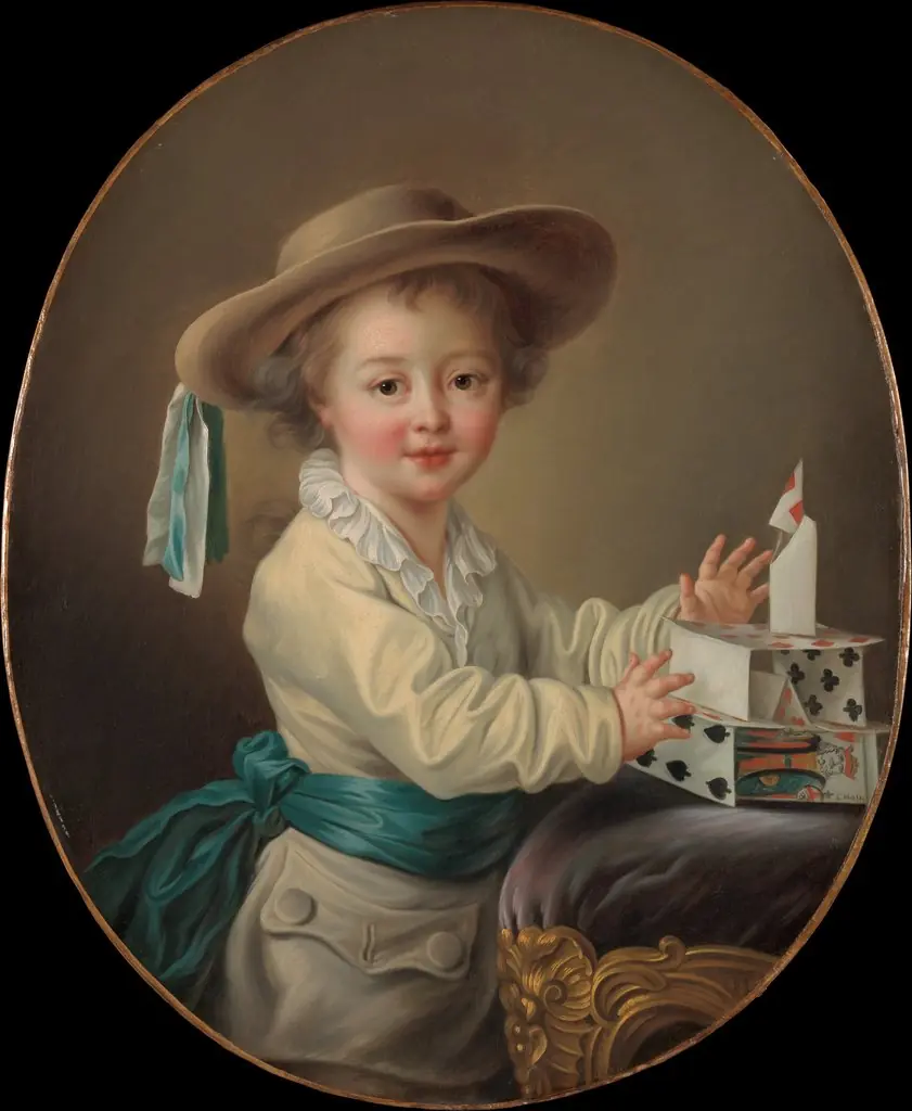 Boy with a House of Cards