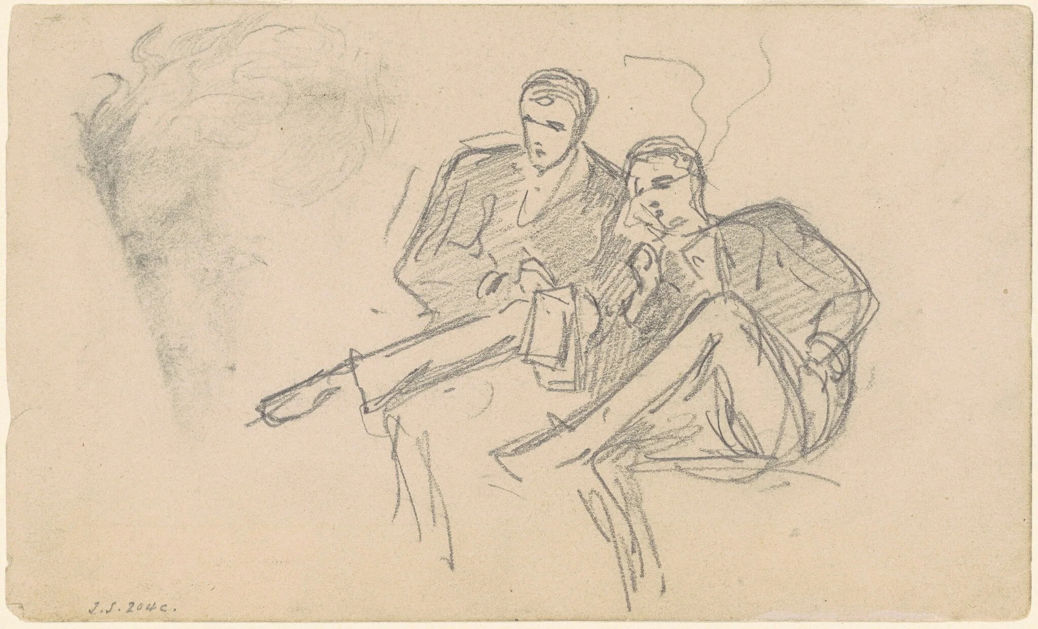 Seated Men, by John Singer Sargent, graphite, 1876