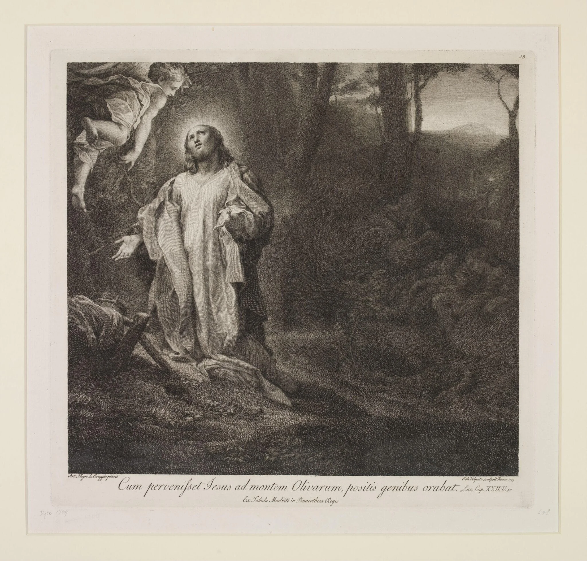 Christ Praying on the Mount of Olives, by Giovanni Volpato, 1850