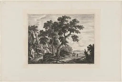 Rider on a Path by a Waterfall