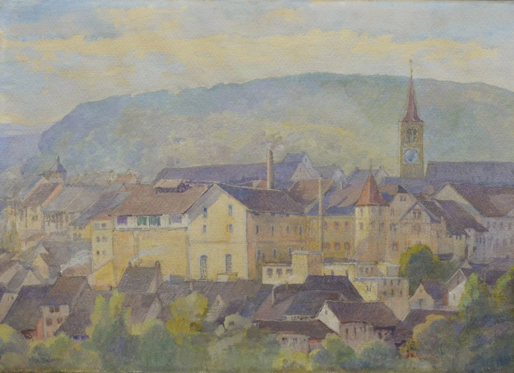 Balmer-Seiler, Wilhelm - Malerei, Blick auf Liestal, by Wilhelm Balmer-Seiler, unspecified, 1916