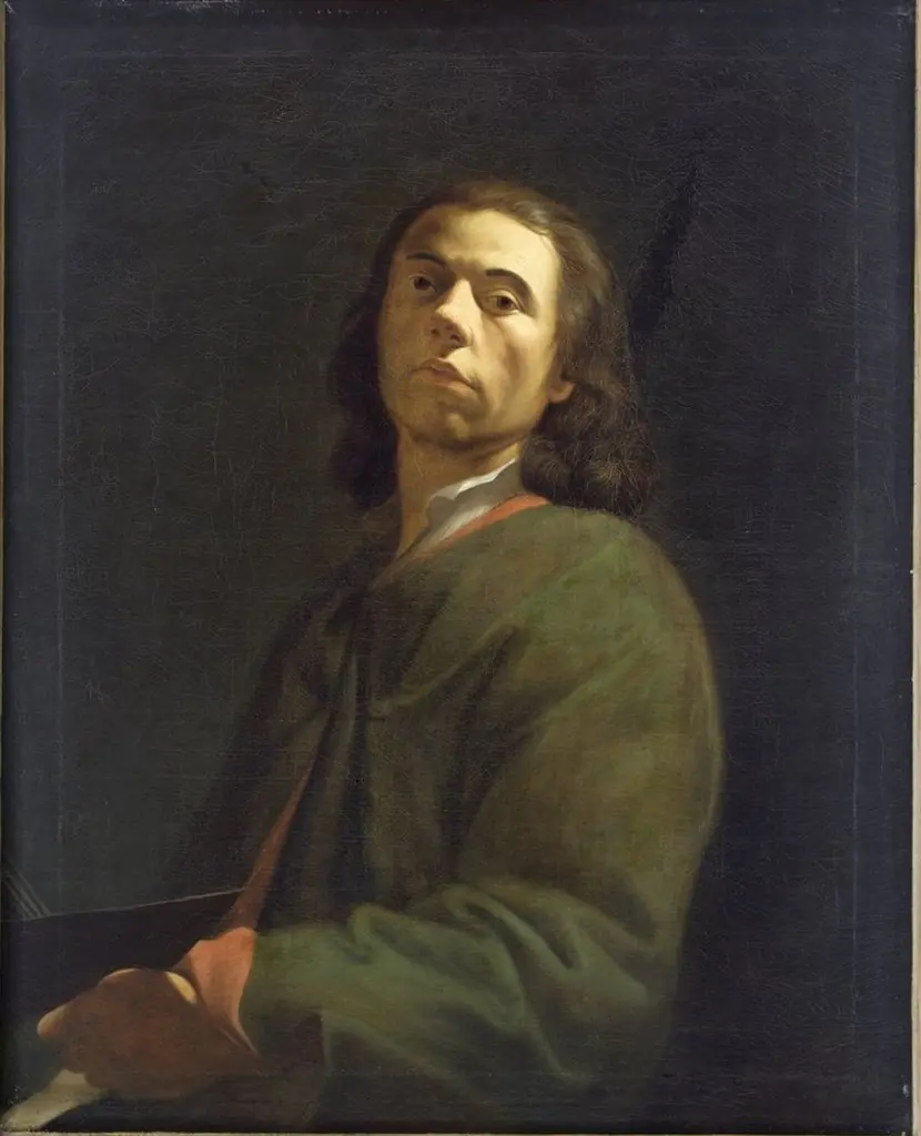 Self-portrait in green dressing gown