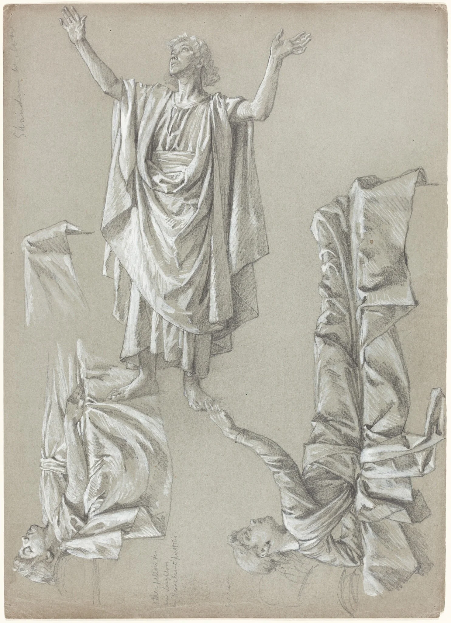 Studies for the Raising of the Daughter of Jairus, by British 19th Century, graphite, 1867