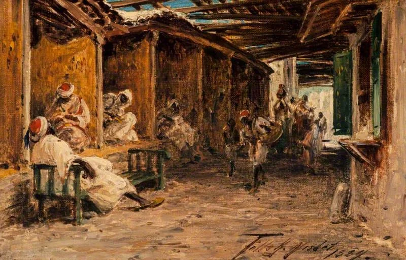 The Souk, by Pollok Sinclair Nisbet, oil, 1895
