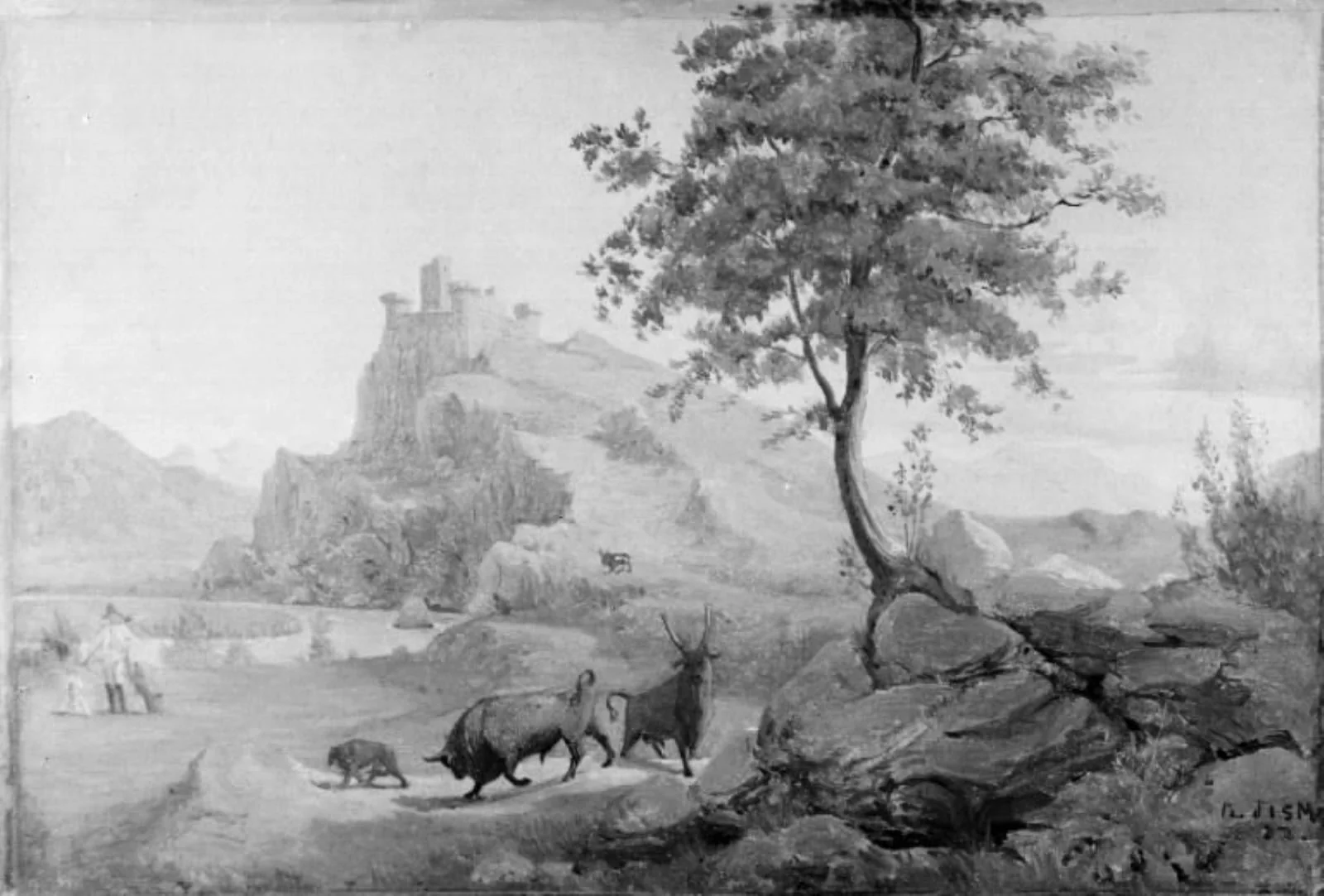 Italiensk landskab, by Unknown, 1850