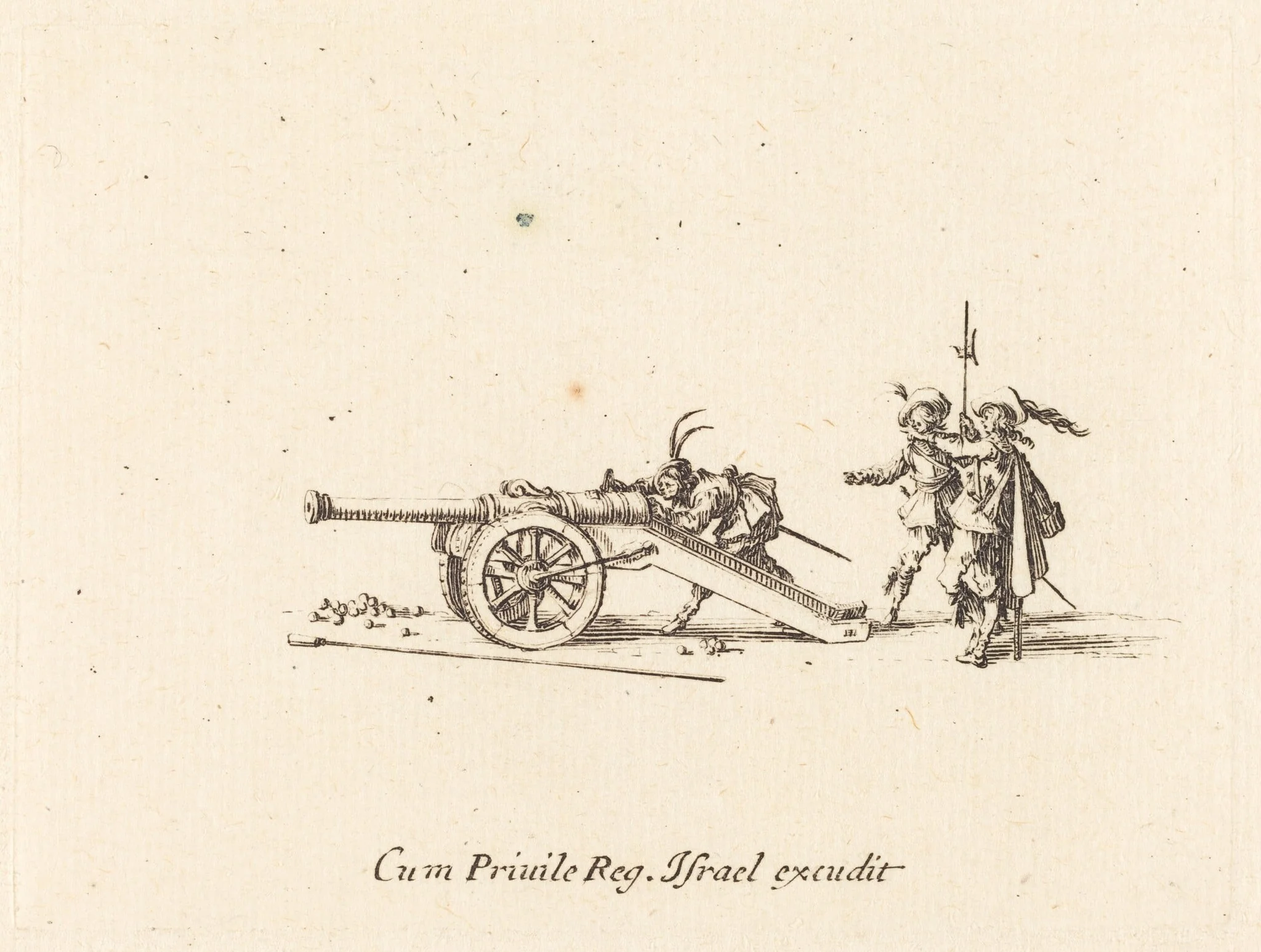 Loading the Cannon, by Jacques Callot, ink, 1634