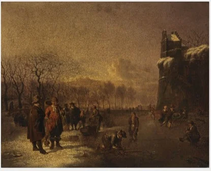 Scene on the Ice, by Adriaen van de Velde, unspecified, 1664