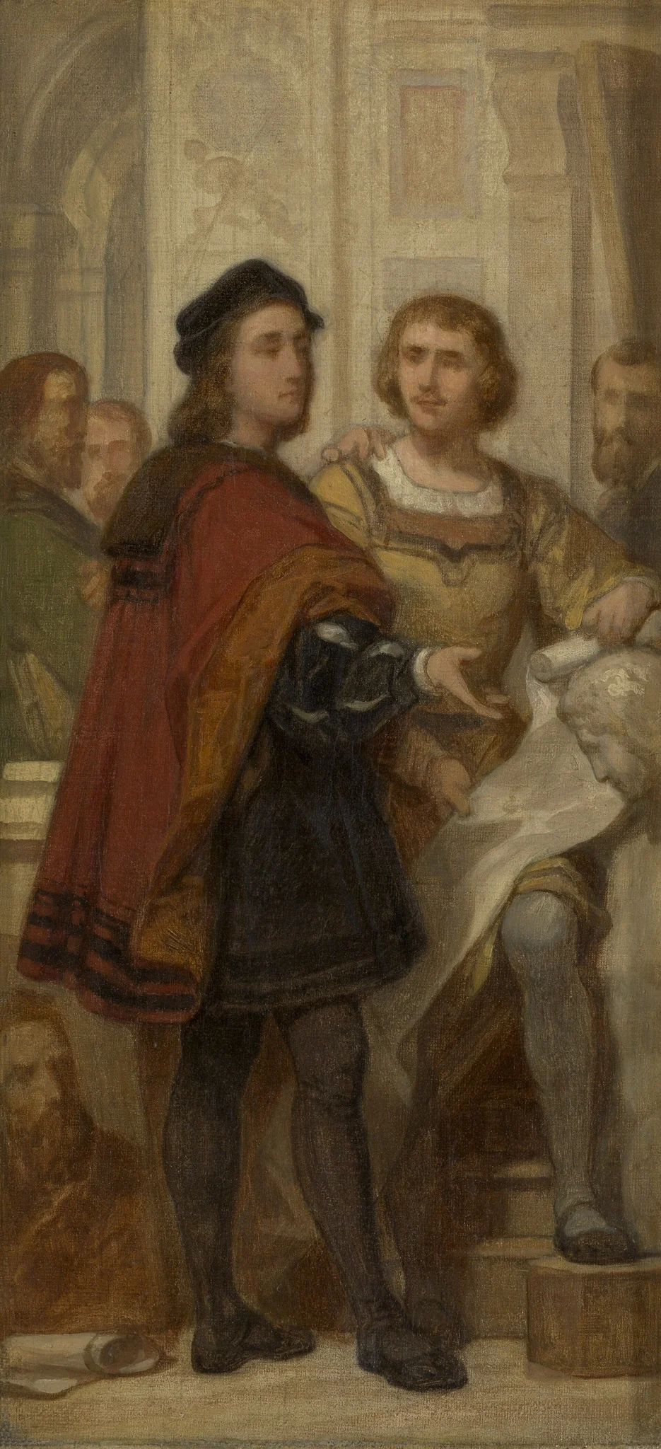 The Painters Raphael and Bernard van Orley, by Nicaise De Keyser, oil, 1889