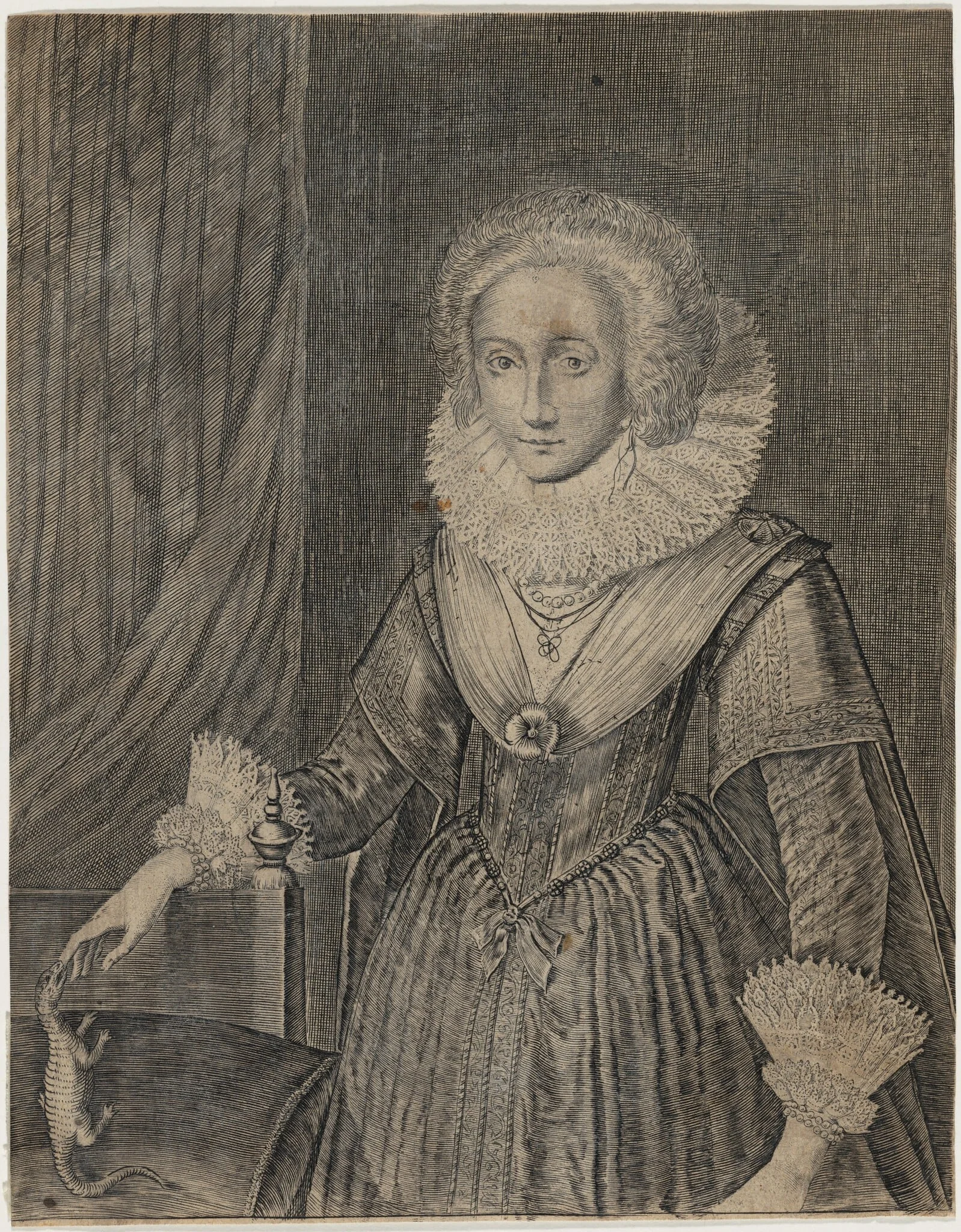 Frances Howard, Duchess of Richmond, by Willem de Passe, ink, 1623