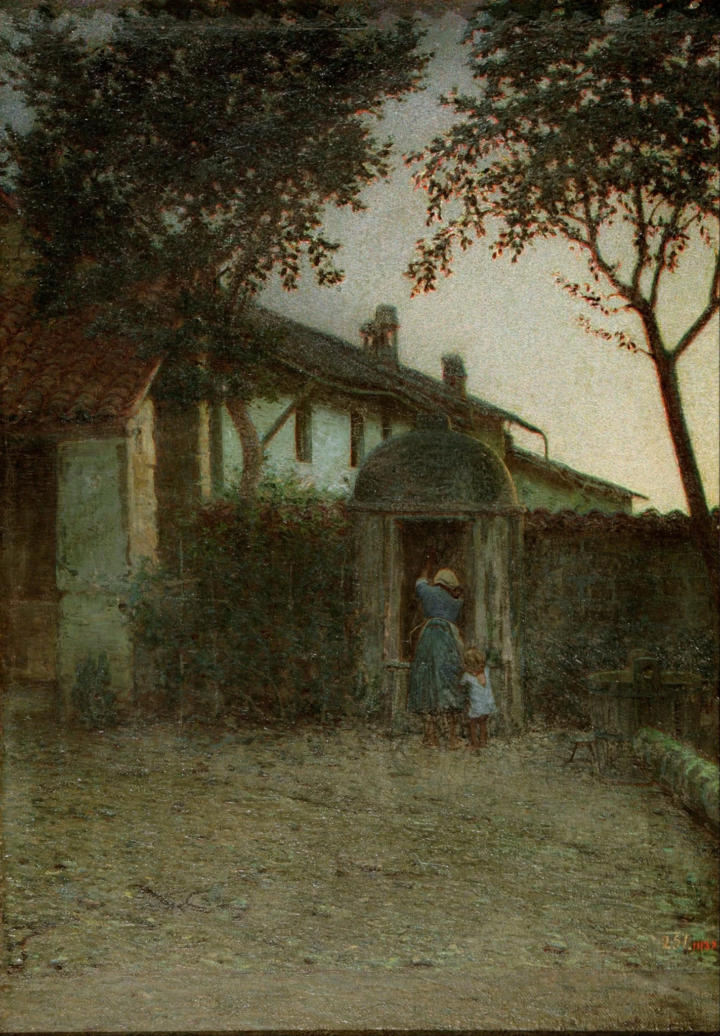 Dawn, by Angelo Morbelli, oil, 1896